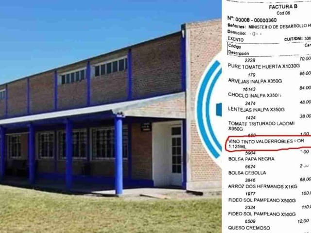 Polémica en Entre Ríos: detectaron una botella de vino de 57 mil pesos en la rendición de compras de un comedor escolar