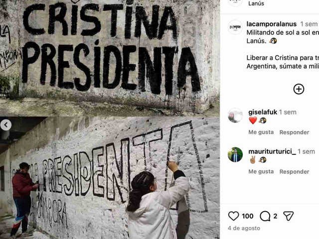 Polémica en un municipio de La Cámpora: un funcionario del distrito presentó una denuncia penal por las pintadas a favor de “Cristina Libre”