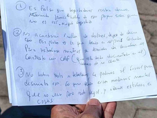 Cerimedo dictó una carta para desmentir acusaciones: negó que le hayan encontrado un millón de dólares y dijo que nunca quiso irse de Bolivia