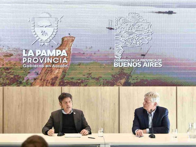 Kicillof fue a La Pampa y con Ziliotto reclamó a Milei que libere fondos para enfrentar el fenómeno de El Niño