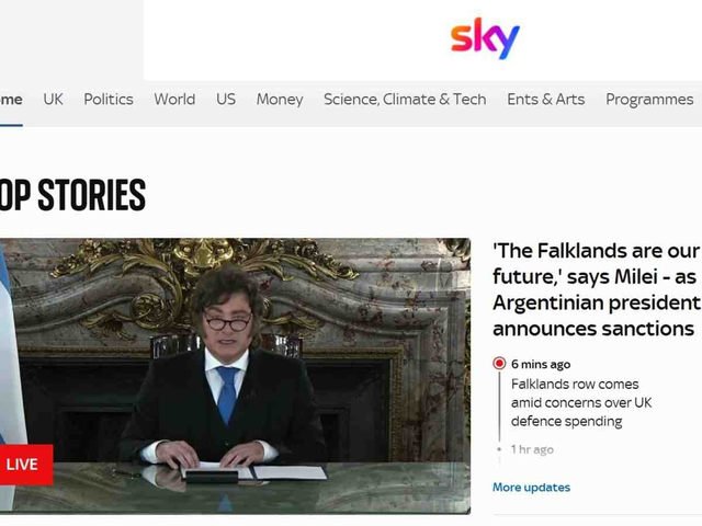 “No es nada nuevo que cualquier líder argentino afirme que las Malvinas son suyas”: la primera reacción de los medios británicos a la cadena nacional de Milei