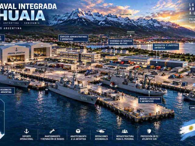 Milei reasignó US$ 142 millones del presupuesto para la base naval de Ushuaia pero faltaría más del doble para terminarla