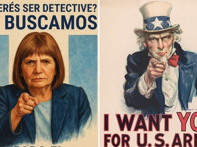 “Che, aspirante de Sherlock Holmes”: la llamativa campaña de Patricia Bullrich y su afiche al estilo “Tío Sam”