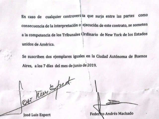 Cómo es el contrato que firmó José Luis Espert con Fred Machado por 1 millón de dólares: lo encontraron en un allanamiento