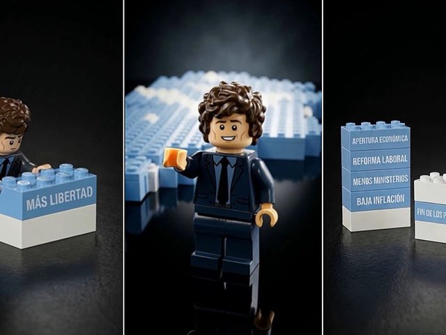 Con Legos y él como protagonista, el llamativo video que compartió Javier Milei por el Día del Trabajador