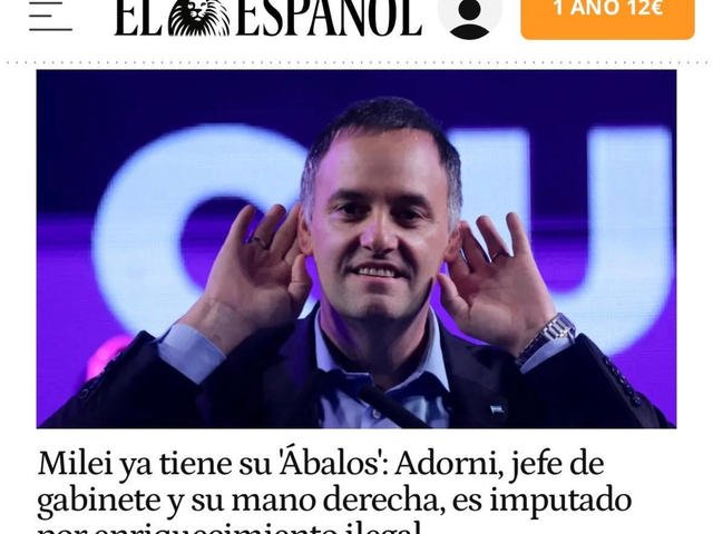 Los cuestionamientos a Manuel Adorni llegan a España, donde ya lo comparan con el caso de un ministro de Pedro Sánchez preso