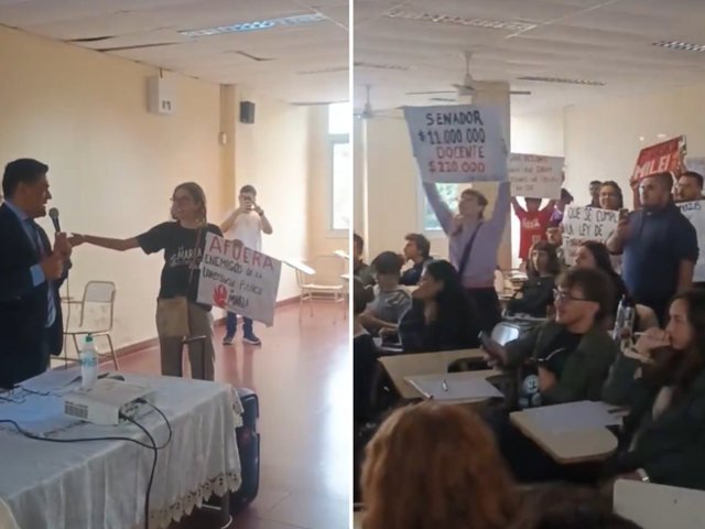 Militantes de izquierda interrumpieron una clase con legisladores libertarios en la Facultad de Sociales de la UBA