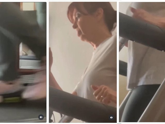 Máximo Kirchner filmó a Cristina presa sobre la cinta andadora y ella le habló como a Parrilli: “¿Qué no ves? Caminando”