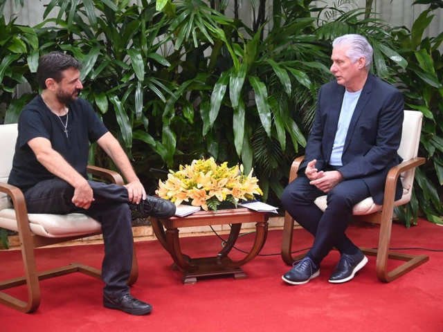 Grabois viajó a Cuba para expresar su solidaridad con el “pueblo hermano”, se reunió con el presidente Díaz Canel y llamó a romper con el bloqueo de Estados Unidos